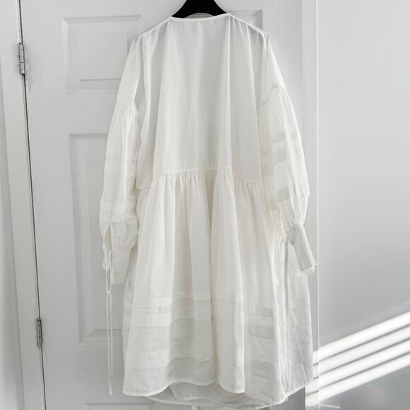 Cecilie Bahnsen "Amelie" Taffeta Wrap Dress in White, size M/L - Picture 9 of 10